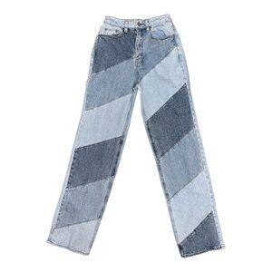 PacSun Blue Boot Cut Patchwork Jeans